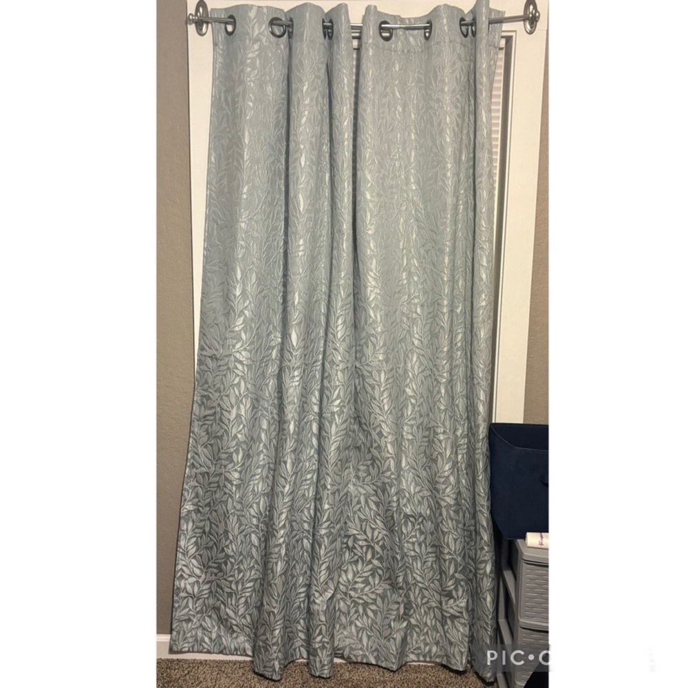 Leaf print sheer curtains